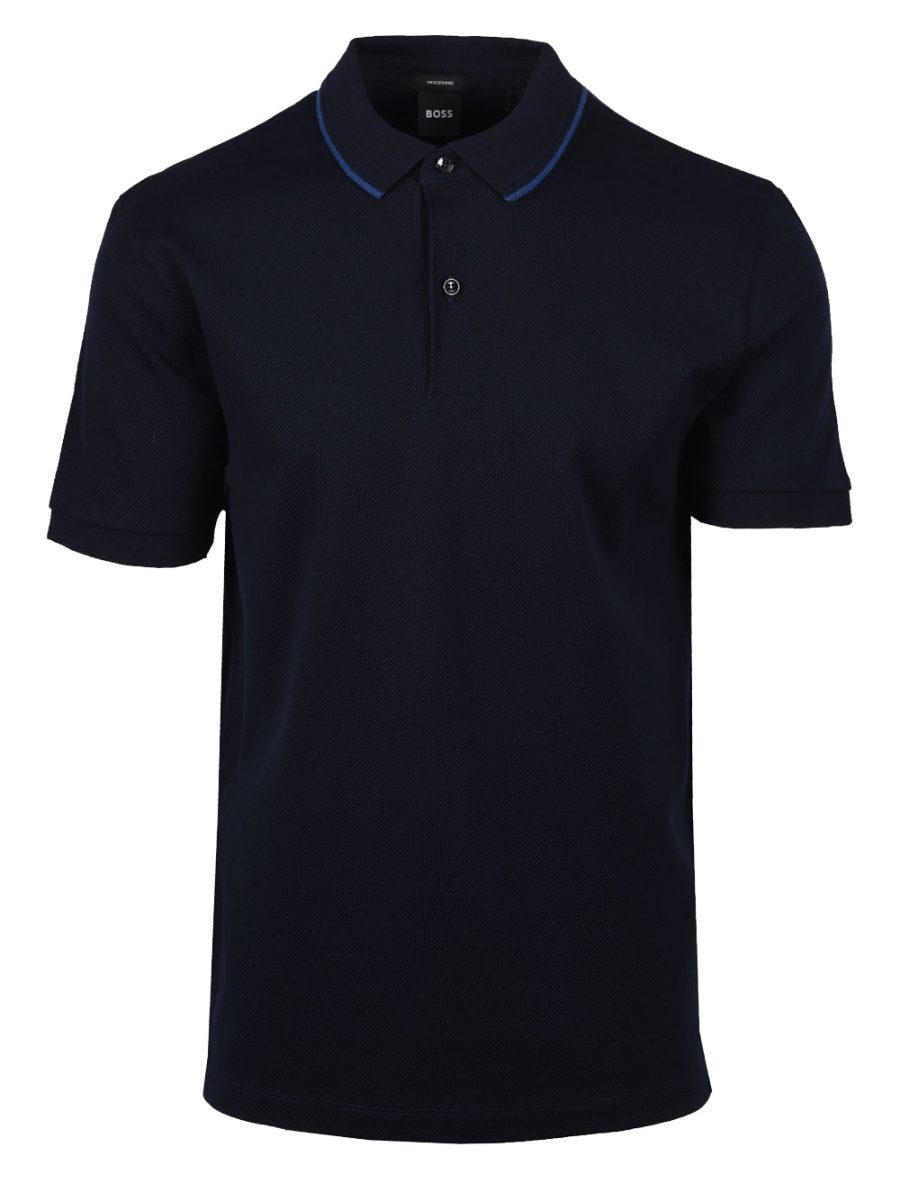 BOSS H-Prout 59 Cotton Polo Shirt Navy