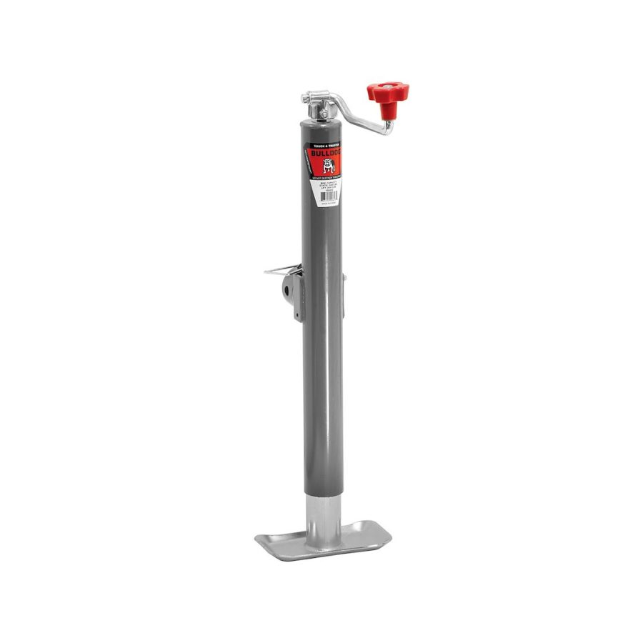 BULLDOG 158452 SWIVEL JACK TW 15, Manual Round Topwind Swivel Jack; 2000 Pound Lift Capacity; 15 Inch Travel; 14-1/2 Inch Retracted X 29-1/2 Inch Extended Height; 10 Inch Clearance; Weld-On Tubular Mount Bracket