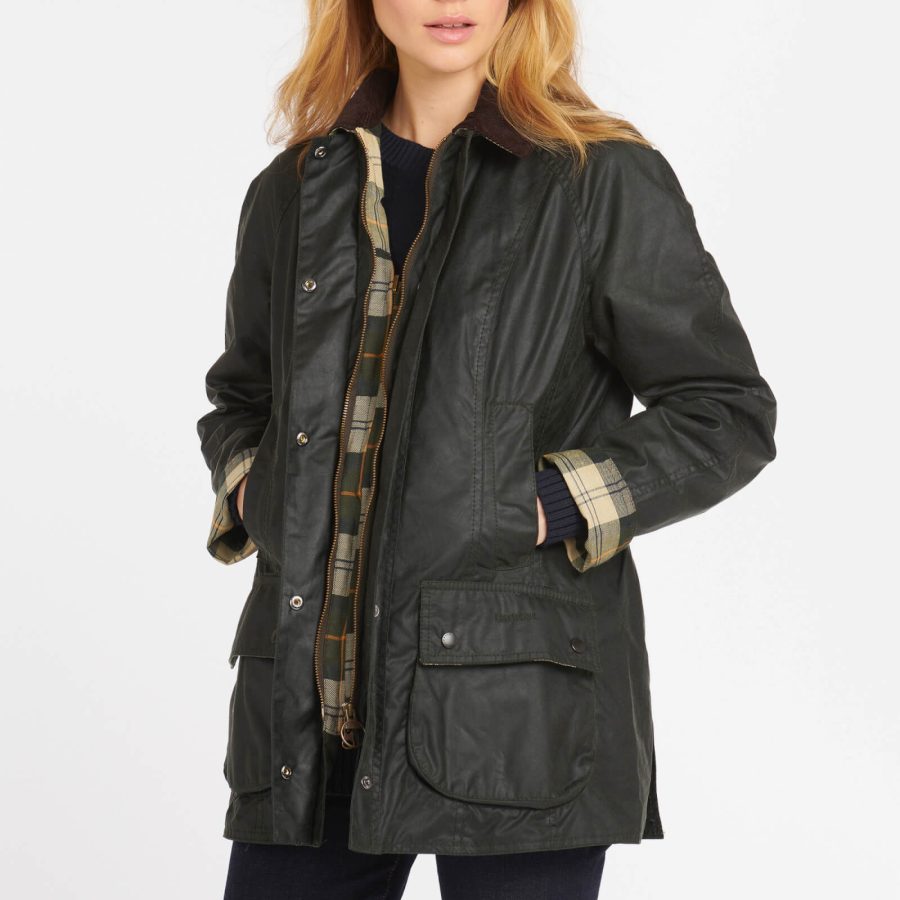 Barbour Beadnell Waxed Cotton Jacket - UK 14