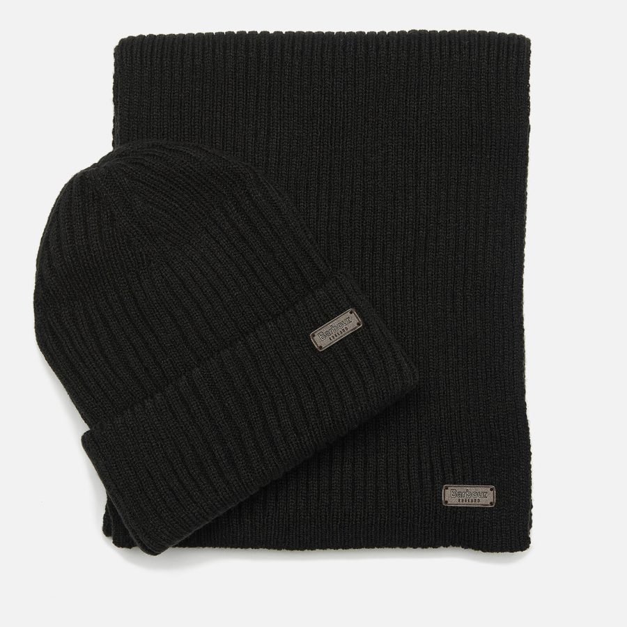 Barbour Crimdon Ribbed-Knit Beanie and Scarf Gift Set