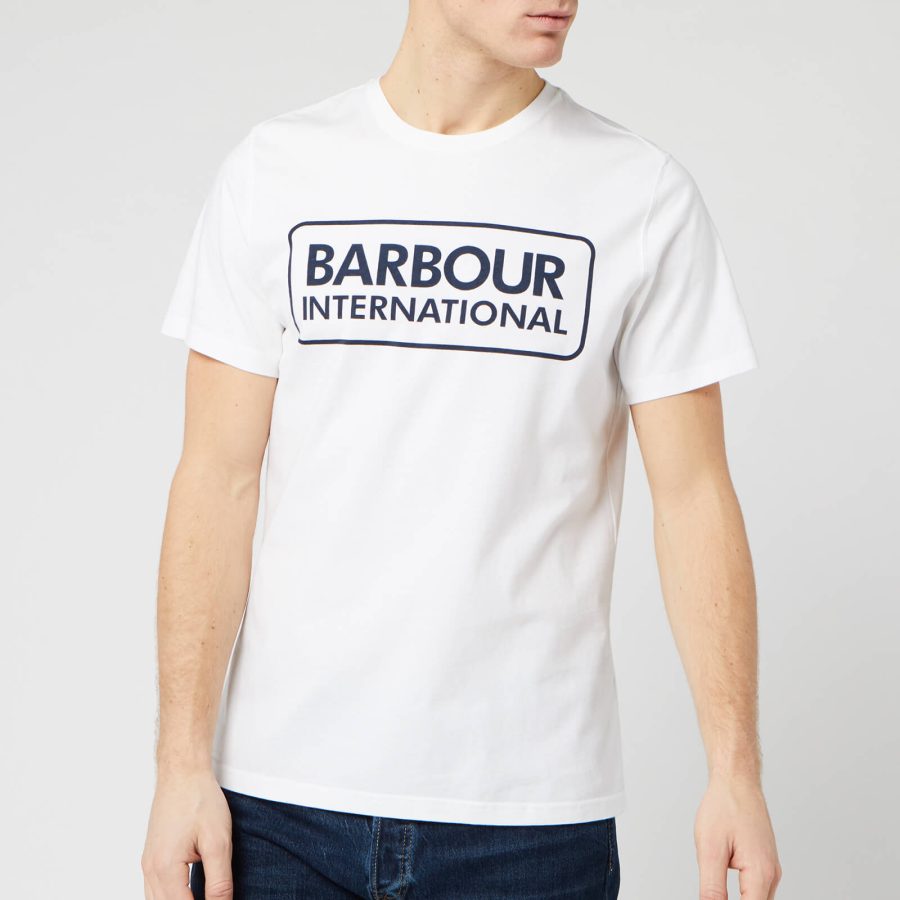 Barbour International Men's Essential Large Logo T-Shirt - White - M