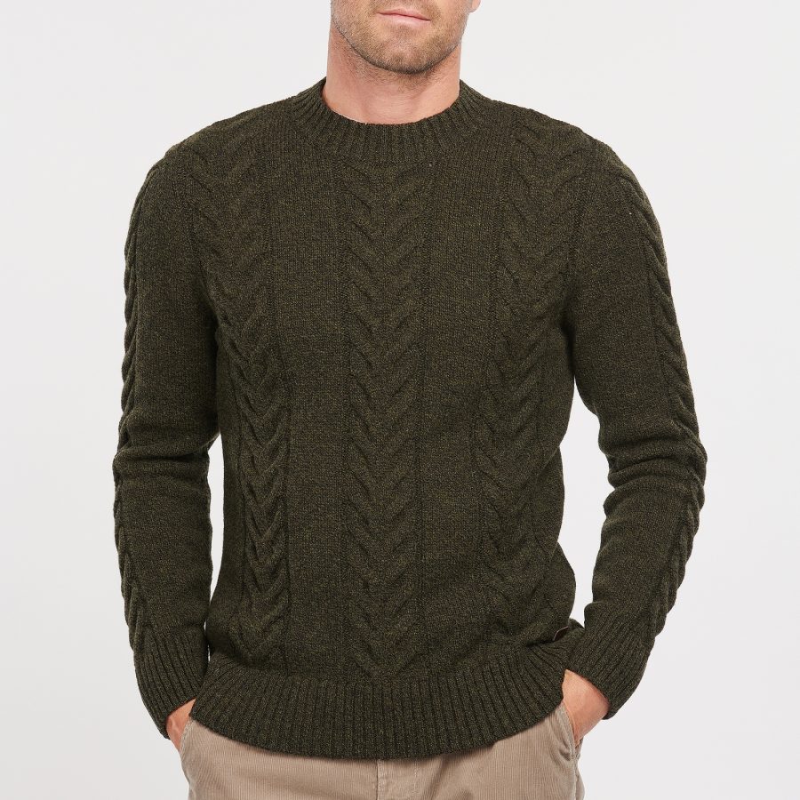 Barbour Men's Cotton-Blend Cable-Knit Jumper - XL