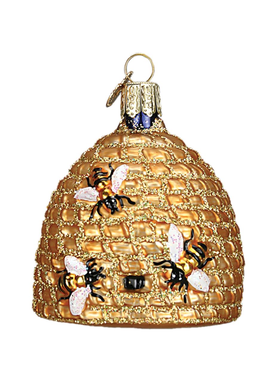 Bee Hive Glass Ornament