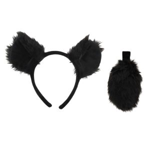 Black Bear Ears Headband & Tail Kit
