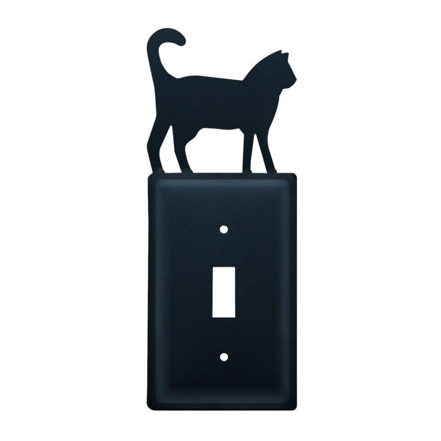 Black Cat Single Toggle Switch, Outlet, or GFI Outlet Covers