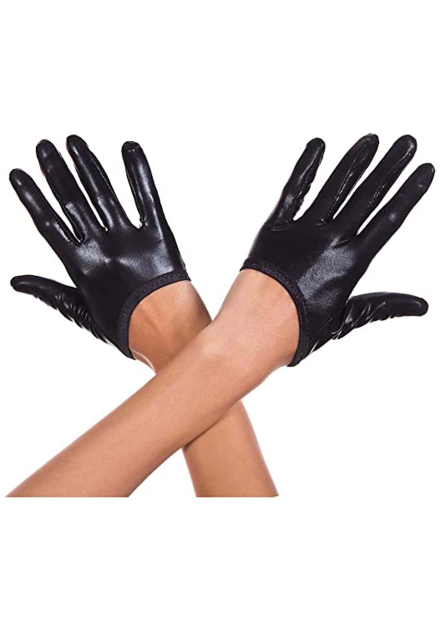 Black Cropped Gloves for Adults