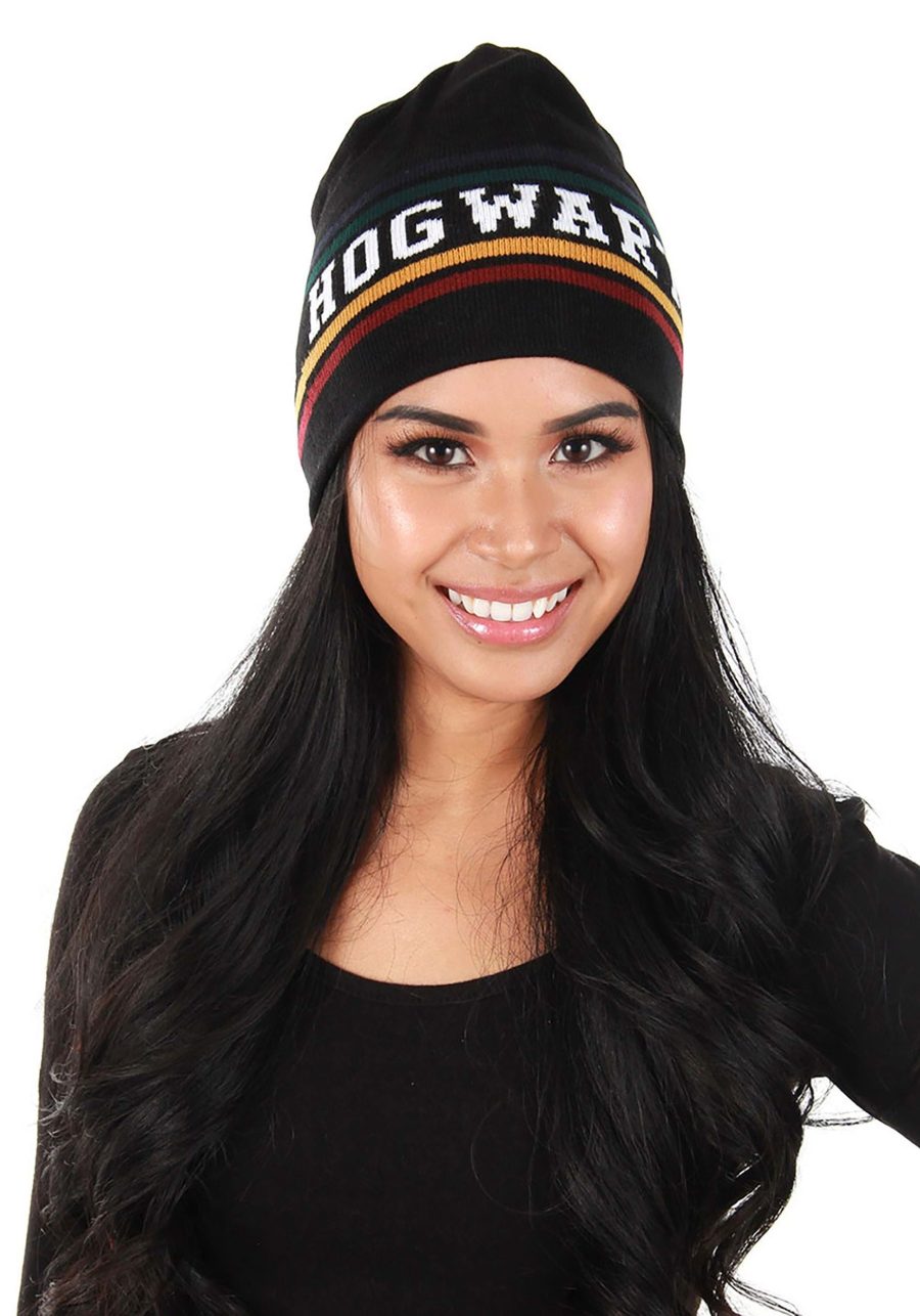 Black Hogwarts Reversible Knit Beanie