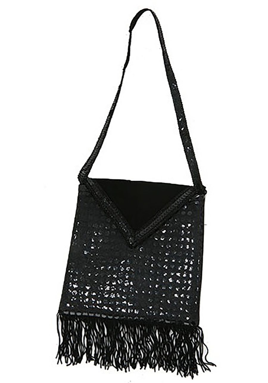 Black Sequined Flapper Purse