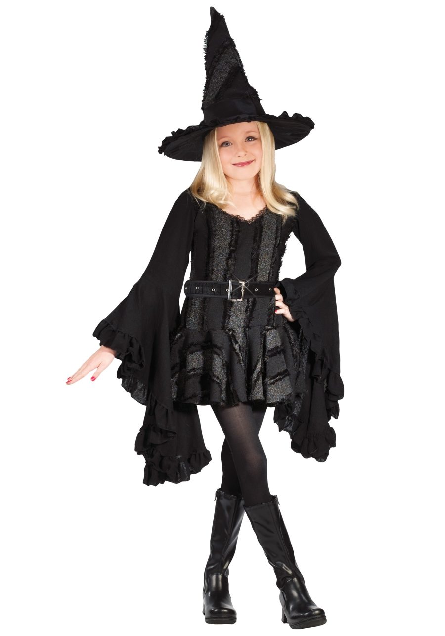 Black Witch Costume Dress for Girls