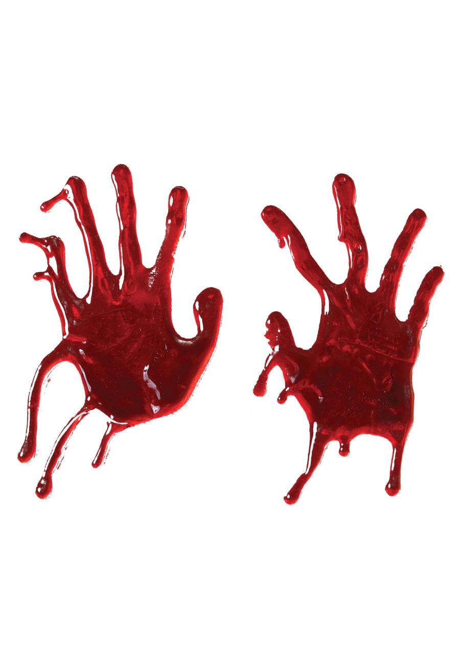 Bloody Hand Print Window Cling Decor