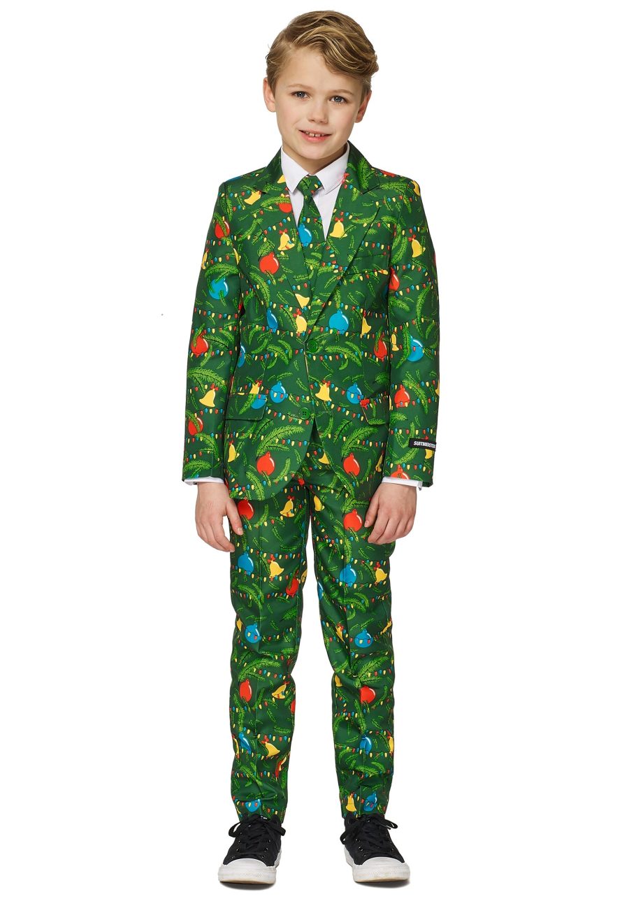 Boy's Green Christmas Tree Light Up Suit