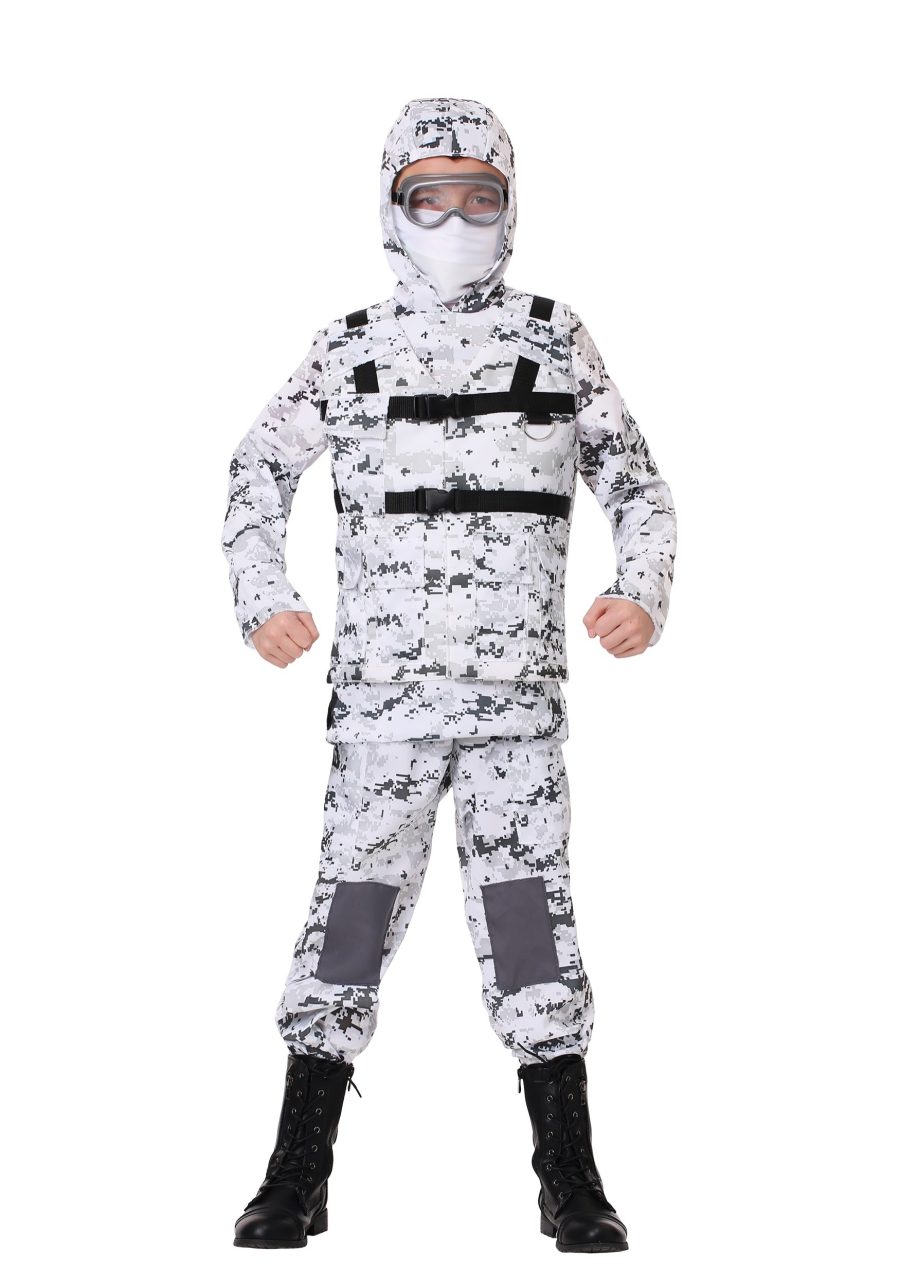 Boy's Winter Camo Soldier Costume