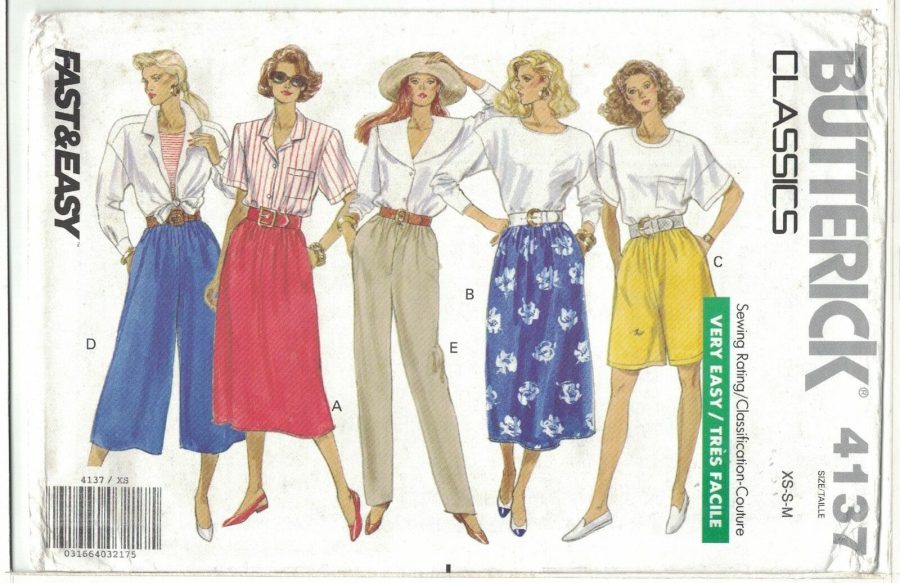 Butterick 4137 Culottes, Dirndl Skirt, Shorts, Pants Pattern Choose Size Uncut