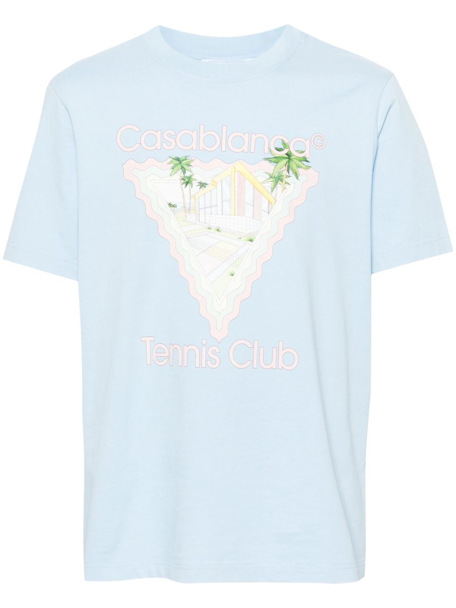 CASABLANCA Maison De Reve Cotton T-Shirt Pale Blue