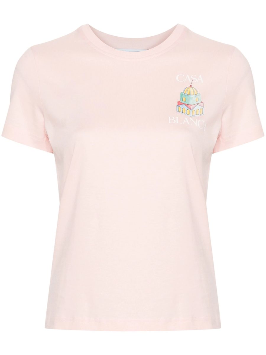 CASABLANCA WOMEN Memphis Elements Printed Fitted T-Shirt Pale Pink