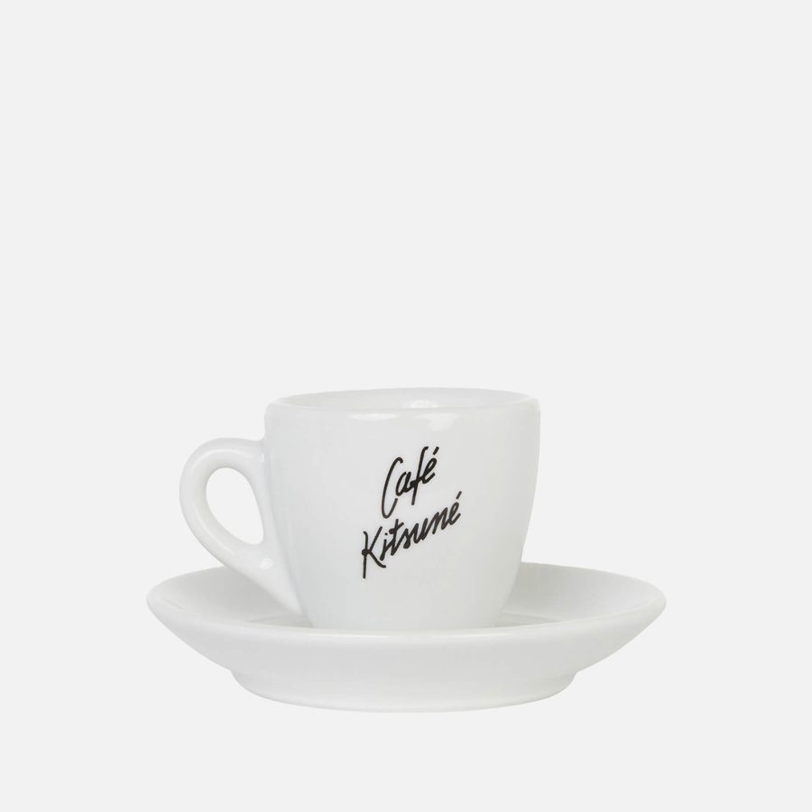 Café Kitsuné Men's Small Cup & Saucer - White