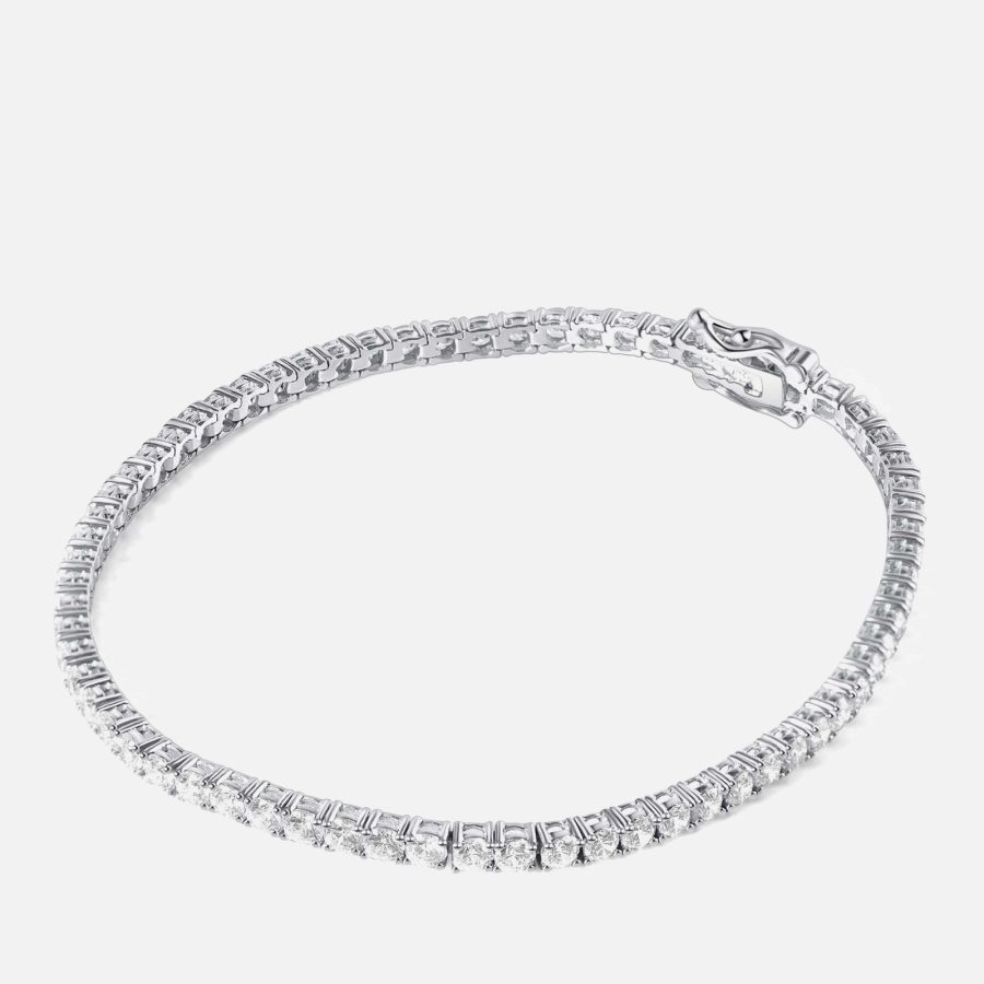 Carat London Francine White Gold-Plated Tennis Bracelet - 16 cm