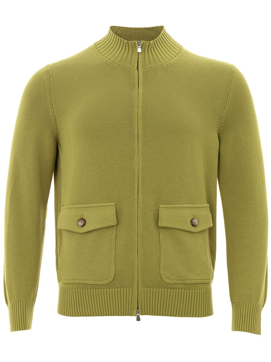 Cardigan sweater in Green Gran Sasso