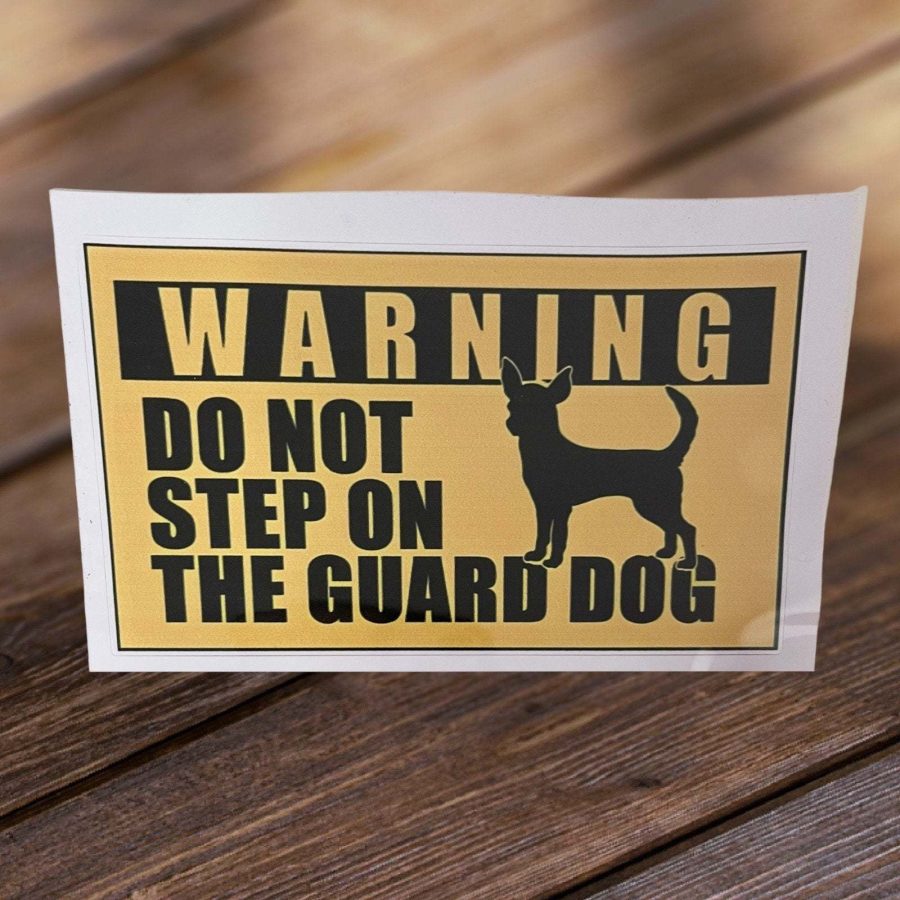 Charming and Funny Guard Dog Chihuahua Decal - Ideal for Laptops, Vehicles & Mor