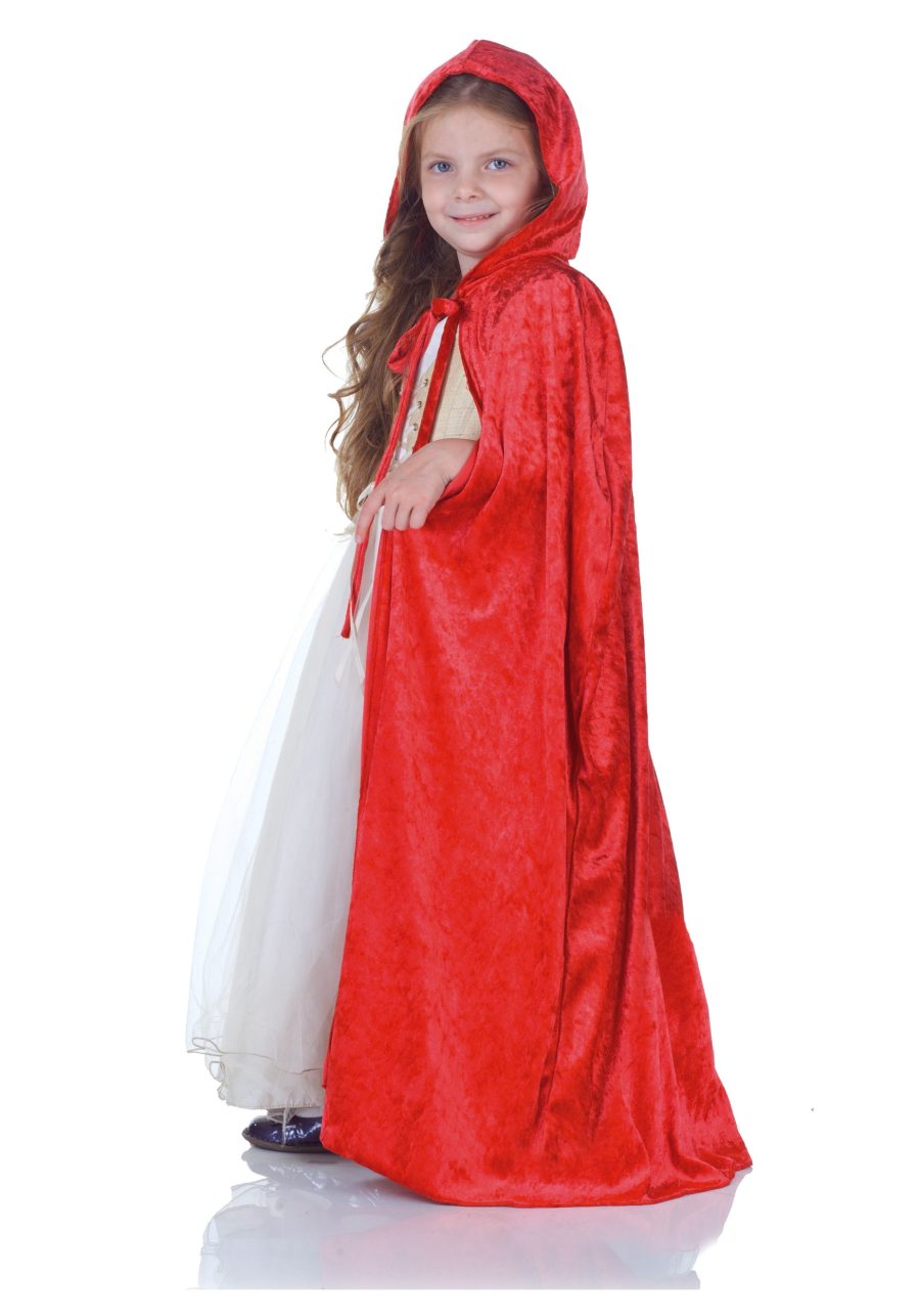 Child Red Panne Cape