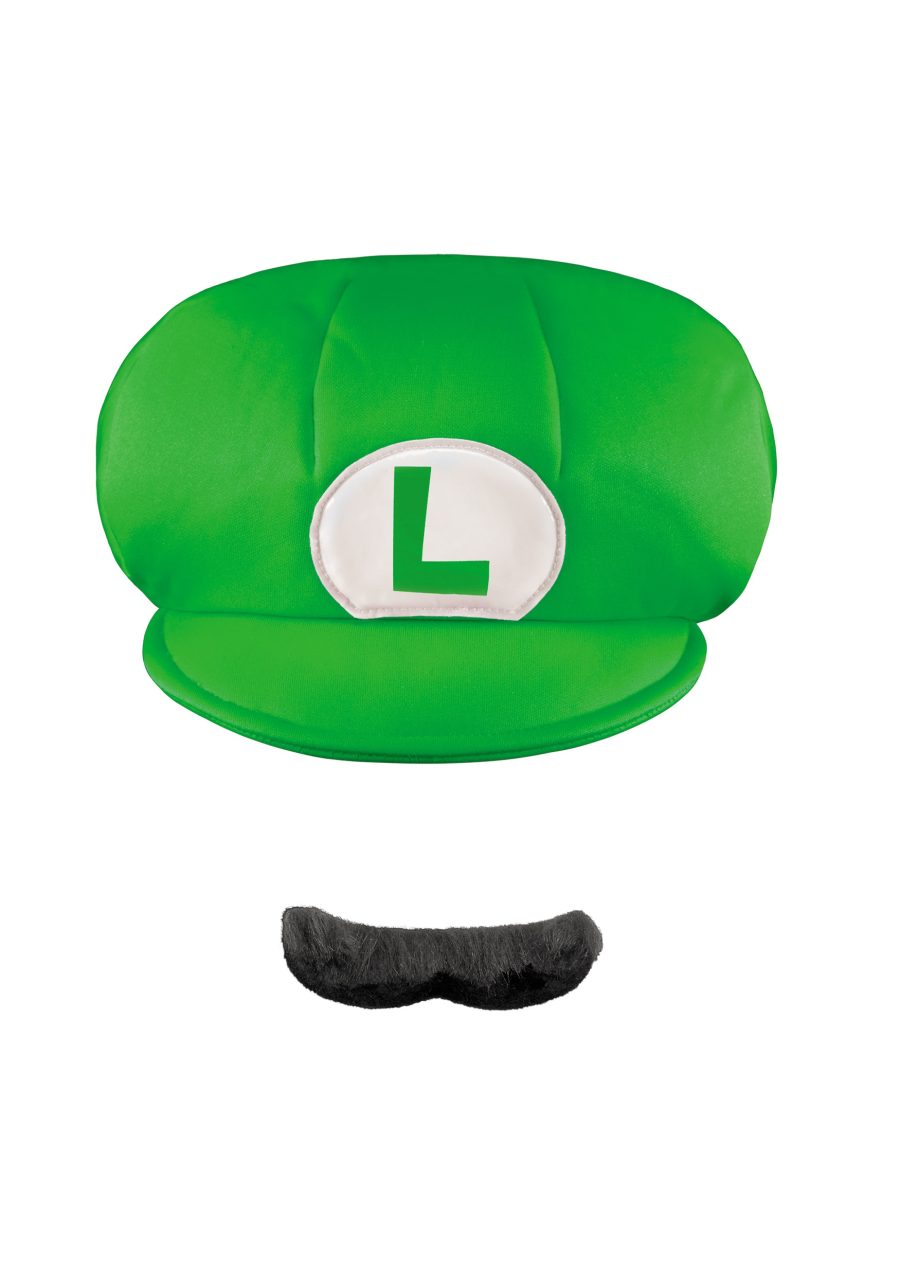 Child Super Mario Bros. Luigi Hat and Mustache Costume Kit