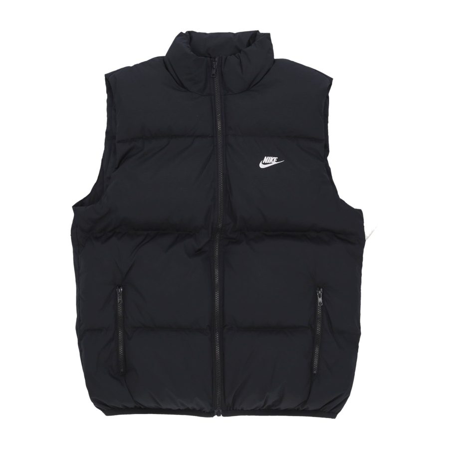 Club Puffer Vest Men's Sleeveless Down Jacket Black/white