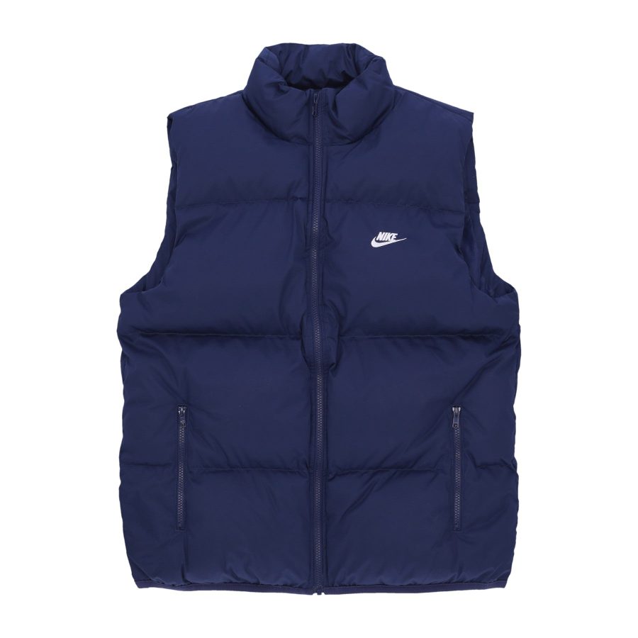 Club Puffer Vest Men's Sleeveless Down Jacket Midnight Navy/white