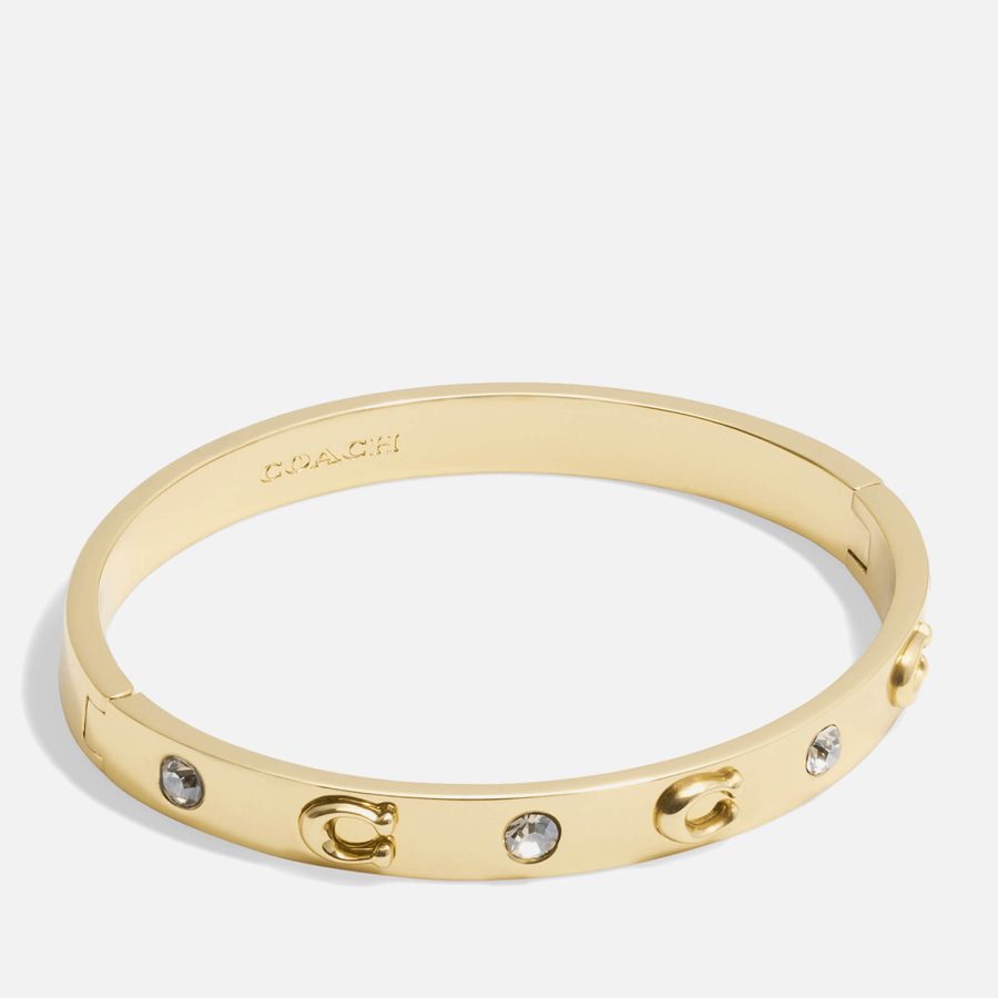 Coach Signature Stone Gold-Tone Boxed Bangle