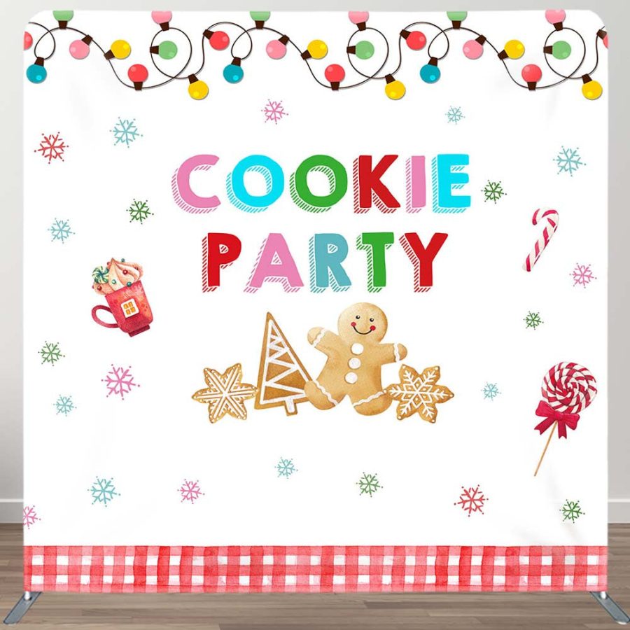 Cookie Party Snowflake Christmas Pillow Case Backdrop - Aperturee