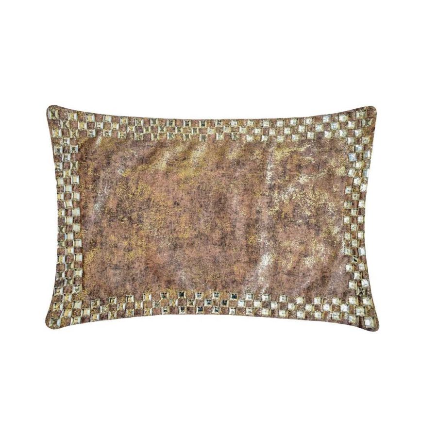 Crystal Antique - Gold Velvet Lumbar Pillow Cover