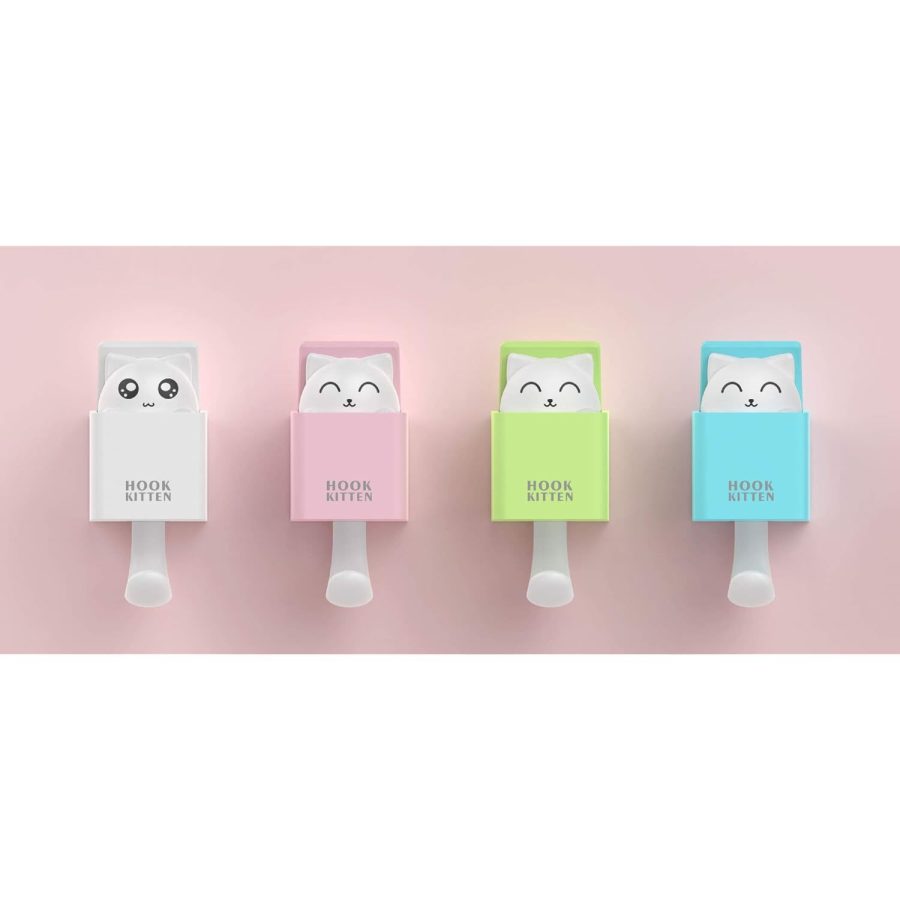 Cute Peek-A-Boo Hooks, Self Adhesive, Pop Up Cat Bear Animal Decorative For Kids