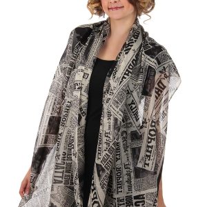 Daily Prophet Newspaper Print Lightweight Harry Potter Scarf