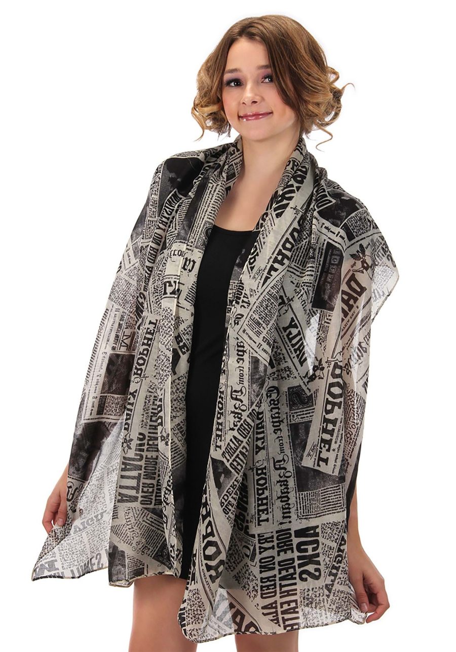 Daily Prophet Newspaper Print Lightweight Scarf