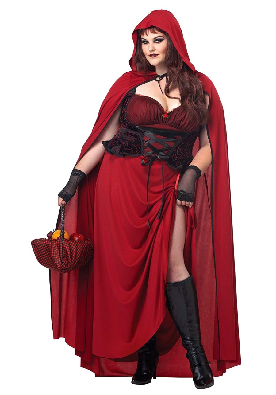 Dark Red Riding Hood Plus Size Women's Costume