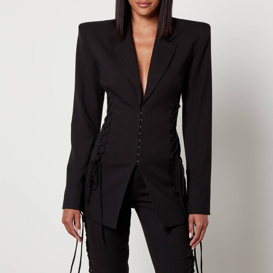 De La Vali Elena Lace-Up Crepe Jacket - UK 8