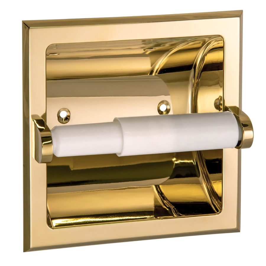 Design House 533372 Millbridge Recessed Toilet Paper Holder, Polished Brass