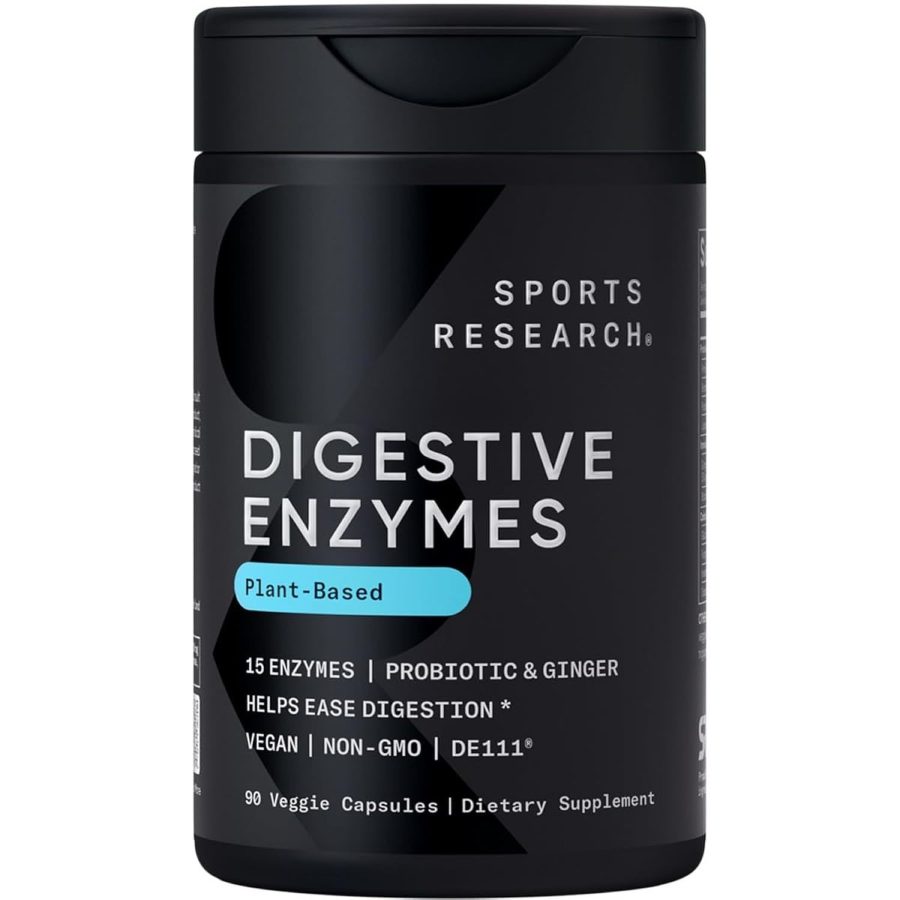 Digestive Enzymes With Probiotics & Ginger - Plant Based For Dairy, Protein, Sug