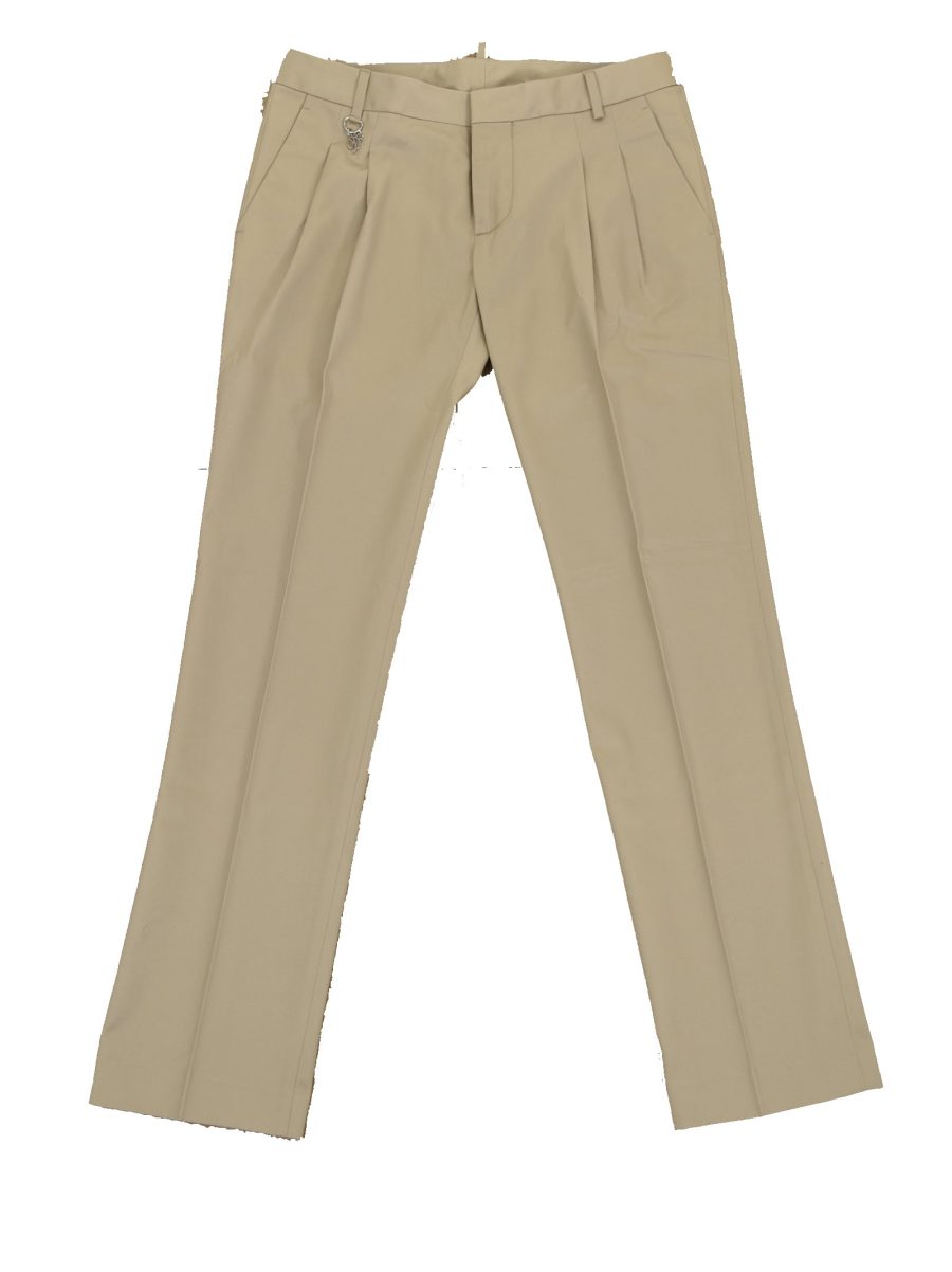 Dsquared2 Beige Trousers Women Cotton Zipper Mod.73KA14238104020