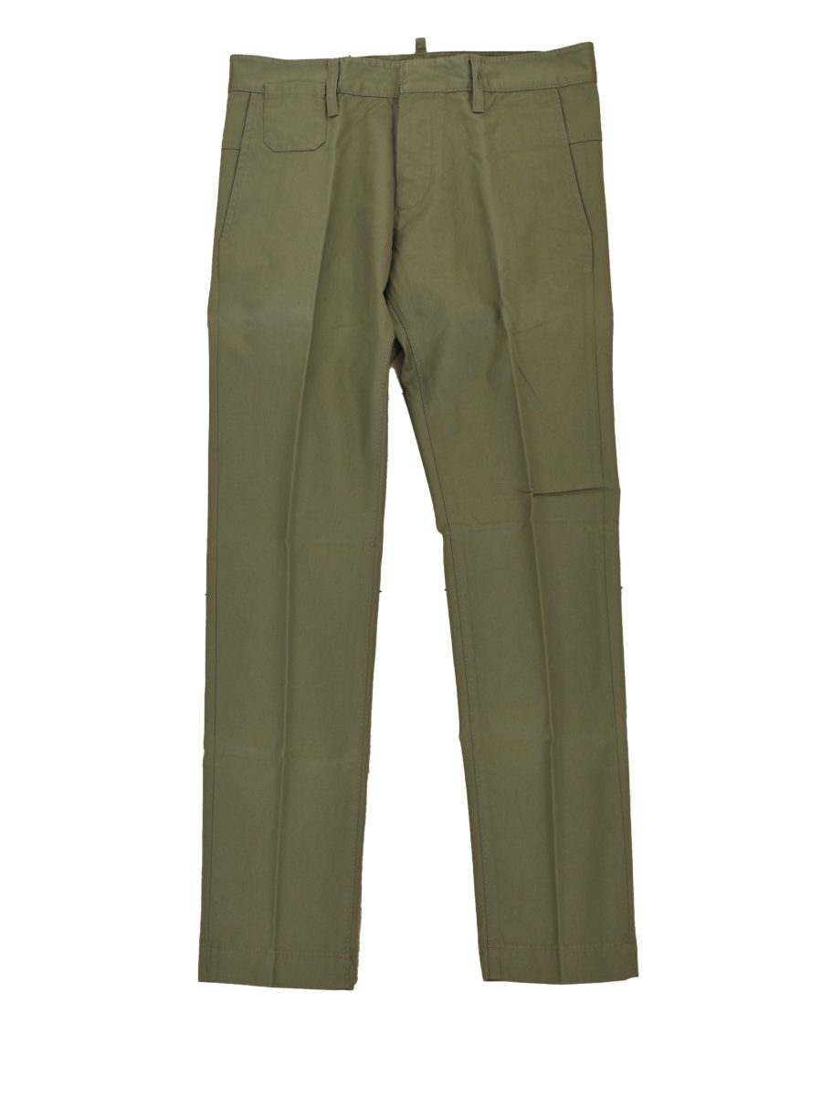 Dsquared2 Green Pants Men Cotton Buttons Mod.S74KA0563S35830060