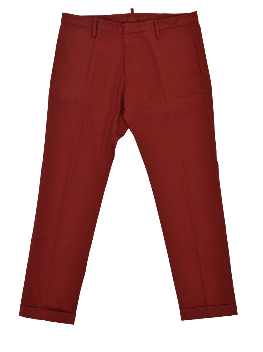 Dsquared2 Men's Red Cotton Pants Buttons Mod.S74KA0618S41796309