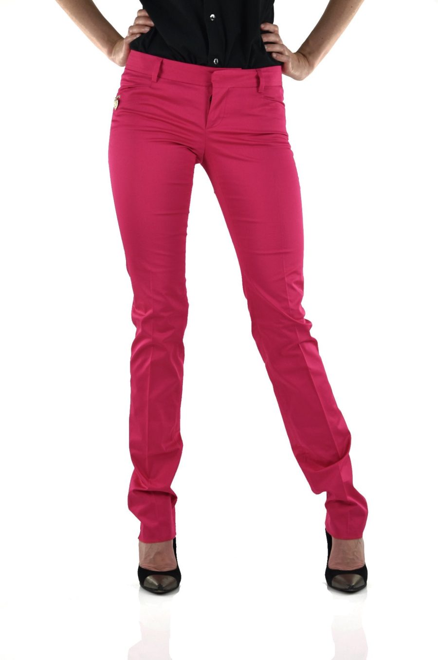 Dsquared2 Women's Fuchsia Cotton Pants Buttons Mod.Mod.S72KA0429S40221055