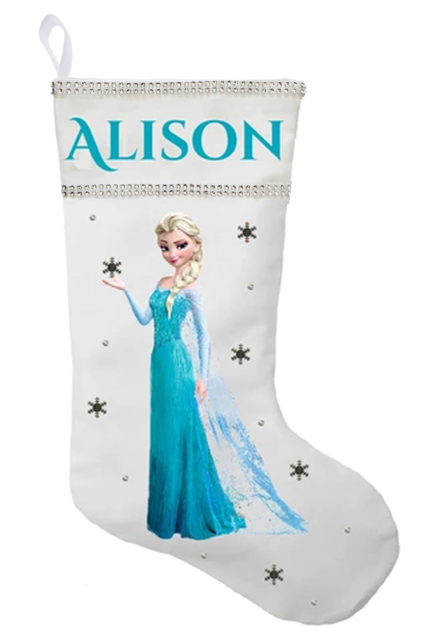 Elsa Christmas Stocking - Personalized and Hand Made Elsa Christmas Stocking, Fr