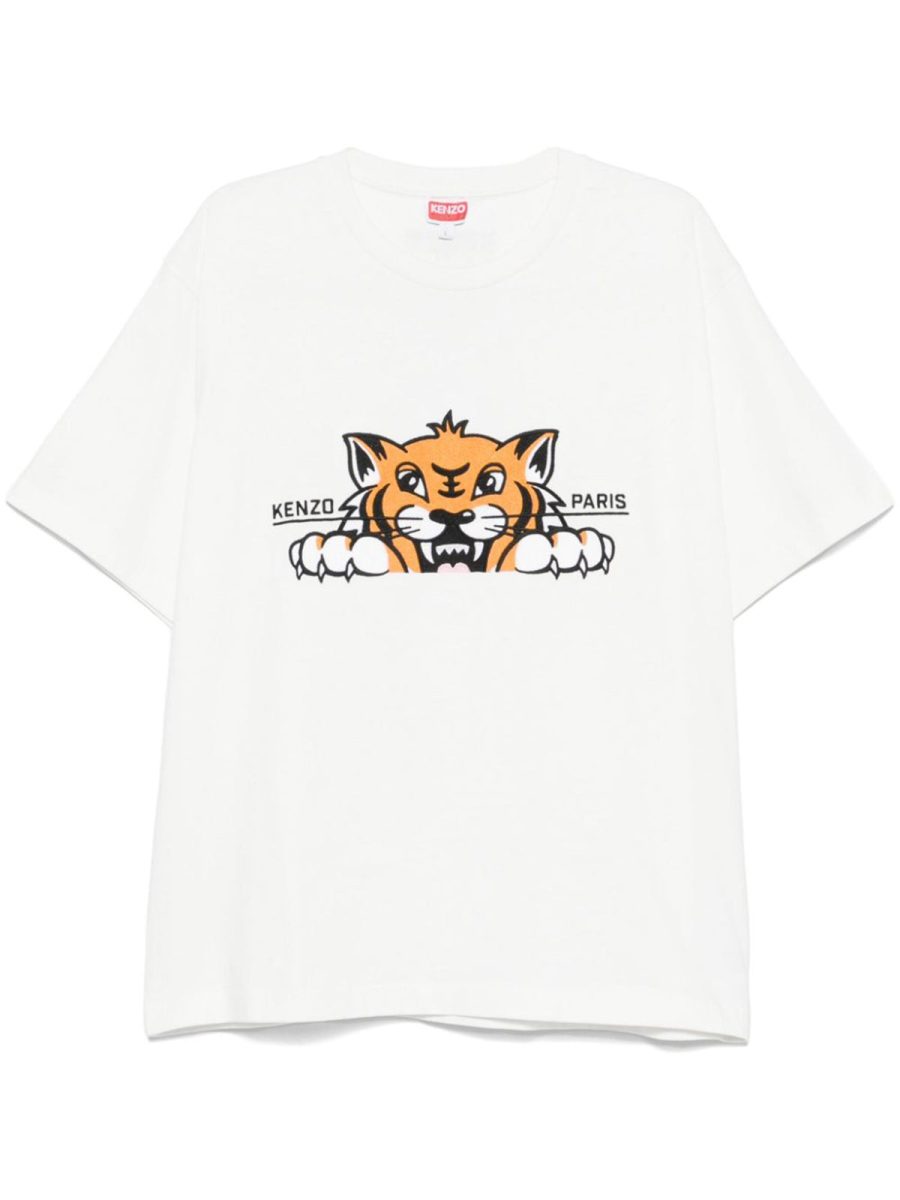 Embroidered oversize t-shirt 'Kenzo Happy Tiger' cotton