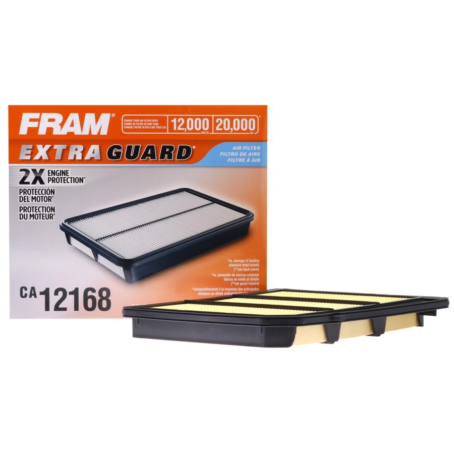 FRAM CA12168 Extra Guard Replacement Engine Air Filter for Select 2017-2022 Nissan Titan (5.6L) Models, Provides Up to 12 Months or 12,000 Miles Filter Protection