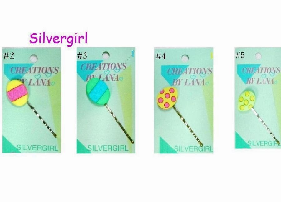 FUN Hand Created OOAK Bobby Pins Easter Eggs