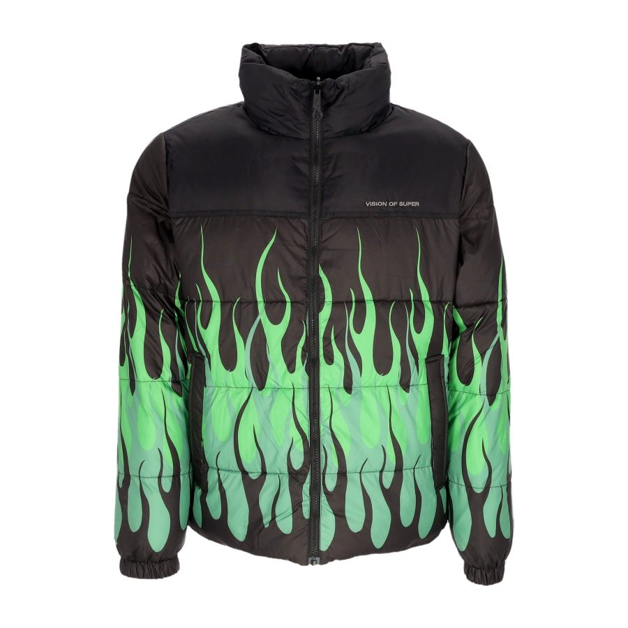 Flames Jacket Men's Down Jacket Black/green