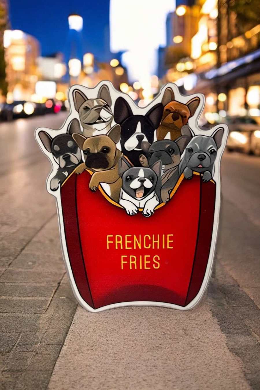 French Bulldog & French Fries Sticker - Perfect for Car, Fridge, Laptop, Cute De