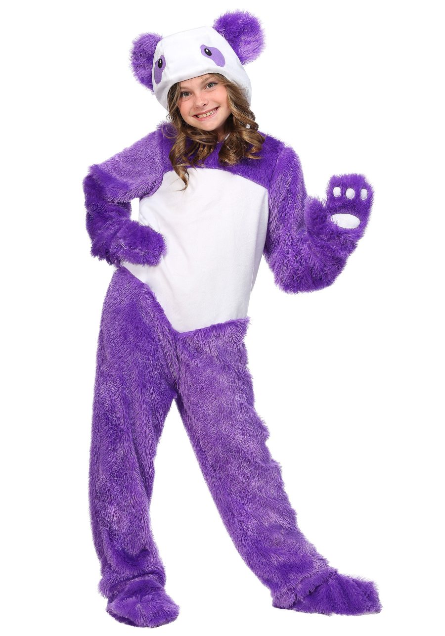 Furry Purple Panda Girls Costume