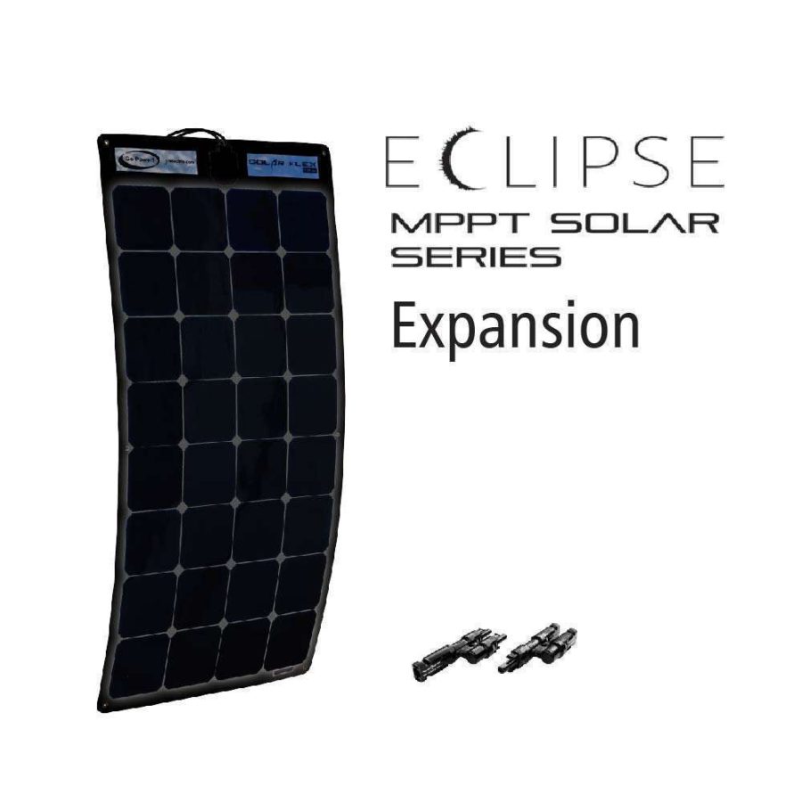 GO POWER GP-ECLIPSE-FLEX-190E GP-ECLIPSE-FLEX-190-E, Expansion Solar Panel; For Use With GP-ECLIPSE-FLEX-190 Solar Kit; 190 Watt; Flexible Solar Panel; Black