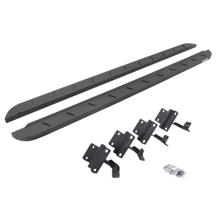 GO RHINO 63417780ST RB10 Slim Line Running Boards with Mounting Brackets Kit for 15-24 F-150, F-250 Super Duty, F-350 Super Duty (Extended Cab Pickup)